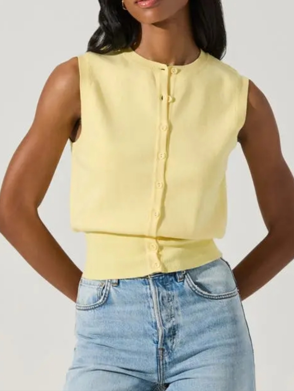 Astr Yellow Sweater Vest Tank Top Size Medium